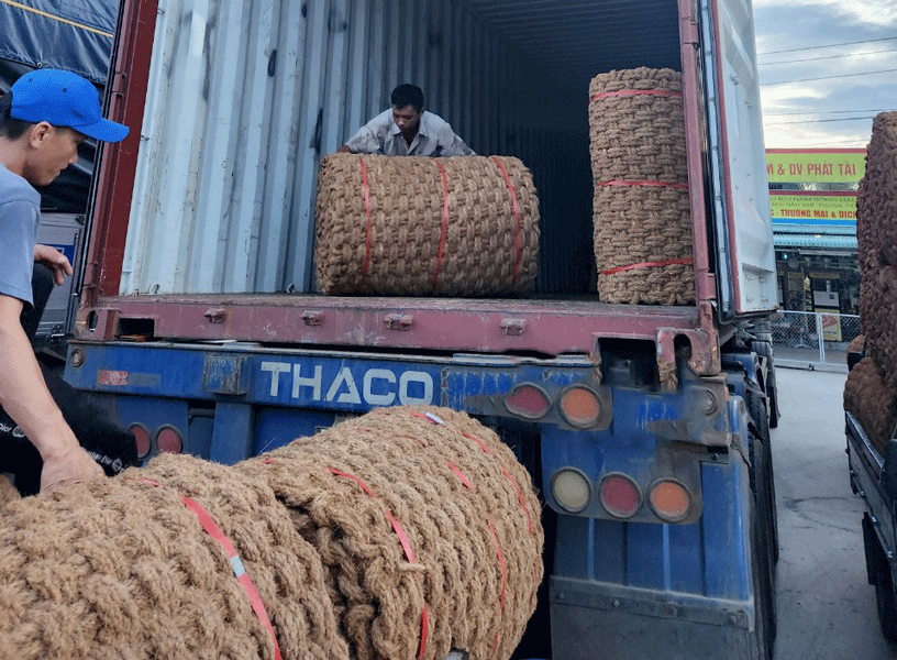 Headway JSC Vận Chuyển Thành Công Lô Hàng 20 Tấn Thảm Xơ Dừa Đi Hàn Quốc